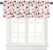 Red Love Heart Valance Curtains Rod Pocket Window Treatments Curtains, Retro Flower Floral Curtain Valances for Kitchen Living Room Bedroom Small Window Decor, 54x18in,1 Panel