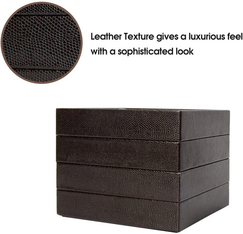 J JACKCUBE DESIGN 4 Stackable Trays Jewelry Storage Display Case for Drawer or Dresser - Holder for Earring Ring Necklace or Cufflinks - MK220-1ABCD
