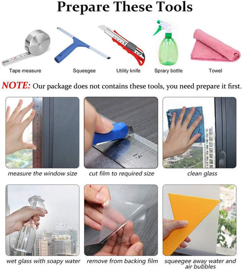 One Way Mirror Window Film?Black-Silver 35.4In x 6.56Ft?, WochiTV Daytime Privacy Window Tint for Home, UV Light Blocking Reflective Heat Control Glass Solar Film Non Adhesive Removable Static Cling