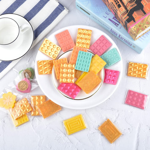 4 Pcs Break Apart Candy Molds Silicone Shapes Mini Chocolate Bar Silicone Molds Set, Small Molds for Wax Melts (A+B)