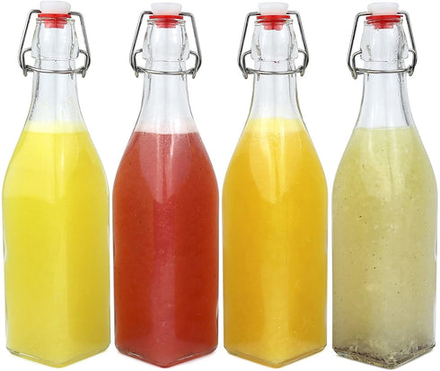 Estilo Glass Swingtop Bottles, 4, Clear