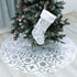 BESPORTBLE Christmas Tree Skirt Apron Mat Decoration Xmas Tree Apron Skirt Base Mat Dress Up Props for Party Home 120cm/47Inch (Silver)