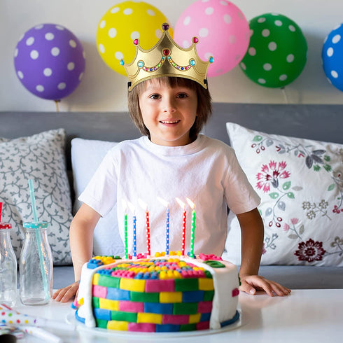 16 Pieces Foam Princess Tiaras and Crowns Making Your Own Tiaras with Crystal Diamond Sticker Princess King Crown for Kids