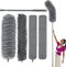 Microfiber Duster, Dusters for Cleaning, with Extension Pole (Stainless Steel) 30 to 100 Inches, Washable Lightweight Cobweb Duster Ceiling Fan, High Ceiling, Blinds, Furniture, Cars