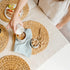Artera Round Woven Placemats - Set of 4, Natural Wicker Placemats, Water Hyacinth Straw Braided Placemats, Heat Resistant Non-Slip Weave Placemats Handmade (11.8" Round, Style 1)