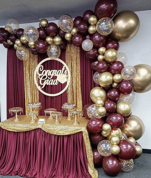 Burgundy and Gold Balloons Garland 106 pcs Latex Balloons Arch Kit for Baby Shower Birthday Wedding Engagement Anniversary Christmas Festival Picnic or any Friends & Family Party Decorations