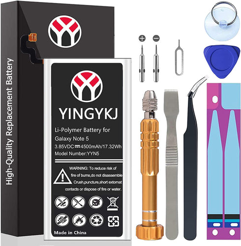 Galaxy Note 5 Battery, Upgraded 4500mAh High Capacity 0 Cycle Battery EB-BN920ABE Replacement for Samsung Galaxy Note 5 N920 N920V N920A N920T N920P N920R4 with Complete Tool Kits