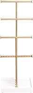 Amazon Basics Four-Tier Jewelry Tree Stand - White/Brass