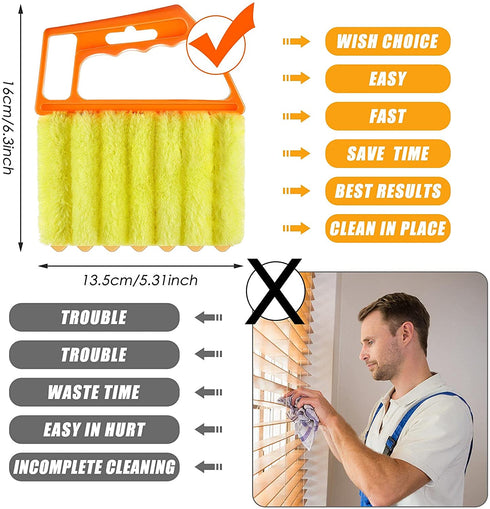 Window Venetian 7 Finger Dusting Cleaner Tool Hand-Held Window Shutters Mini Duster Brush Blind Dust Cleaner Venetian Shades Brush Window Air Conditioner Duster Dirt Cleaner (5 Colors,5 Pieces)