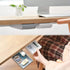 4 Pieces Under Desk Drawer Organizer, 8.8" Long, 3.5"/5.3" wide,Vankcp Expandable Self-Adhesive Drawer, Pop-Up Hidden Drawer Organizer Storage Set for Office School Home Desk, White,Gray