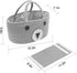 Conthfut Baby Diaper Caddy Organizer 100% Cotton Canvas Stylish Rope Nursery Storage Bin Portable Tote Bag & Car Organizer For Changing Table- Top Baby Shower Basket (Gray)
