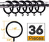 ANJUU 36 Pack 38mm Inner Diameter Metal Curtain Drape Sliding Eyelet Rings Black Tone