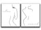 Abstract Minimalist"Relax, Unwind" Wall Decor - Set of 2-8"x10" UNFRAMED Prints - Modern, Minimal, Black And White Line Art - Female Figure Silhouette - Bathroom Wall Decor