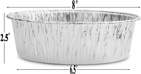 8-Inch Aluminum Dutch Oven Liner Pans | Disposable Cake Pan and Extra Deep Aluminum Foil Pans for Baking, Freezing, and Storage | Durable Aluminum Round Baking Pans | 10 Count