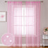 Wubodti Star Pink Curtains for Nursery- 2 Panels of Semi Sheer Privacy Curtain Drapes with Silver Starry Stars, Rod Pocket Pastel Light Filter Window Treatments for Girls Baby Kids Room,63 Inches