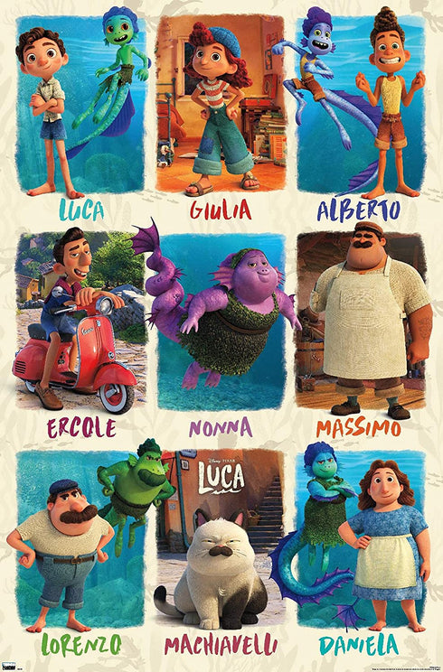 Trends International Disney Pixar Luca - Grid Wall Poster, 22.375" x 34", Premium Unframed Version