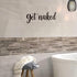 Qmetalart Bathroom Wall Decor Metal Letters for Home Black Words Signs Wall Decorations Get Naked for House Warming, Wedding, Anniversary and Bridal Shower Gifts