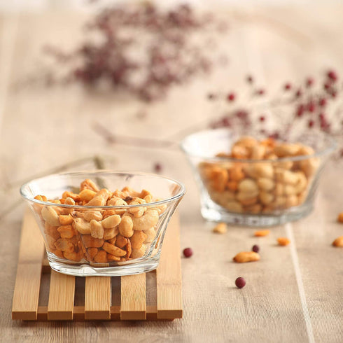 LAV Glass Dessert Bowls Set of 6 - 10 Oz Small Glass Bowls for Fruit, Snacks, Dips and Side Dishes - Dessert Bowls Glass - Clear Serving Bowls and Charcuterie Bowls - Small Glass Ice Cream Bowls