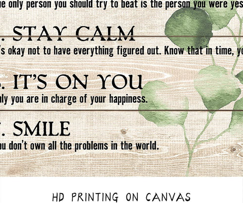 Motivational Quotes Wall Art- Plant Print 7 Rules of Life Inspirational Motto Canvas Print Home Office Wall D©cor