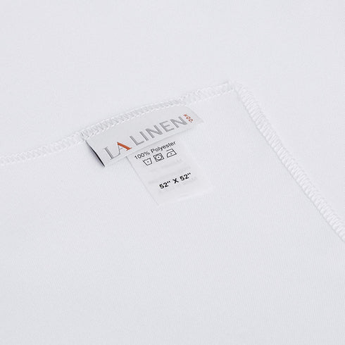 LA Linen Polyester Poplin Washable Square Tablecloth, Stain and Wrinkle Resistant Table Cover 52x52, Fabric Table Cloth for Dinning, Kitchen, Party, Holiday 52 by 52-Inch, White