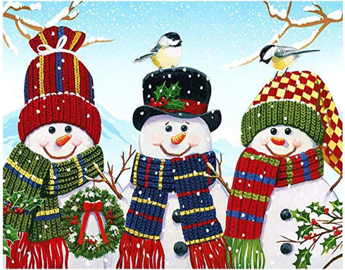 Kimily DIY Paint by Numbers for Adults Kids Christmas Paint by Numbers DIY Painting Snowman Christmas Acrylic Paint by Numbers Painting Kit Home Wall Living Room Bedroom Decoration Christmas Snowman