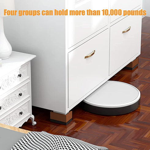 Ronyme Bed Risers or Adjustable Furniture Risers -8, 5 or 3 Inches Stackable Heavy Duty Risers for Soft,Bed,Table and Chair Supports up to 1300 lbs (4 Pack,Brown)