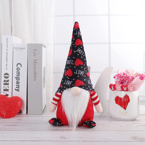 PIKRONSH 2 Pcs Valentine Gnomes Plush, Mr & Mrs Handmade Swedish Tomte Elf Valentine's Day Decoration Gift