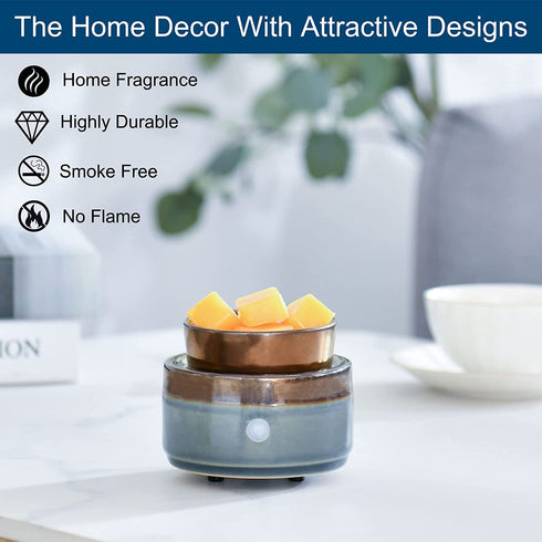 kobodon Ceramic Candle Wax Warmer, Home Fragrance Diffuser, Scentsy Warmer,2-in-1 Candle Wax Electric Melter and Fragrance Warmer for Warming Scented Candles and with to Freshen Room Spa Home Office