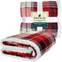 PAVILIA Christmas Plaid Blanket | Sherpa Fleece Flannel Throw Blanket | Christmas Plaid Warm Plush Microfiber Blanket for Couch Sofa | 60x80 Inches