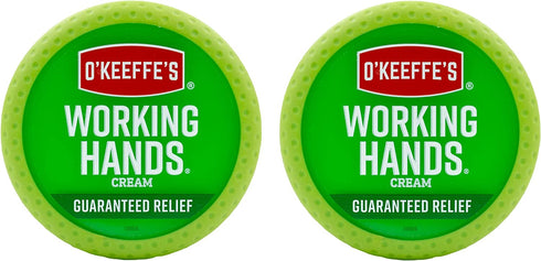 O'Keeffe's Working Hands Hand Cream for Extremely Dry, Cracked Hands, 3.4 Ounce Jar, (Pack 2)
