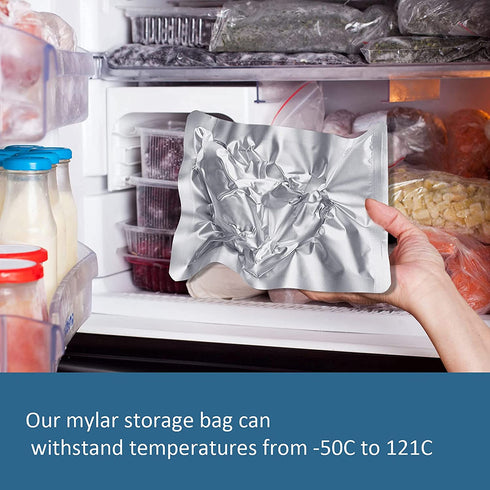 100 PACK Mylar Bags for Food Storage Mylar Food Storage Bags Vacuum Sealed Bags for Long Term Storage(4Mil,8"x11.7")