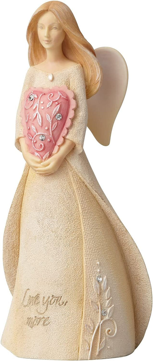 Enesco Foundations Love You More Mini Angel, 4.53" Polyresin Figurine