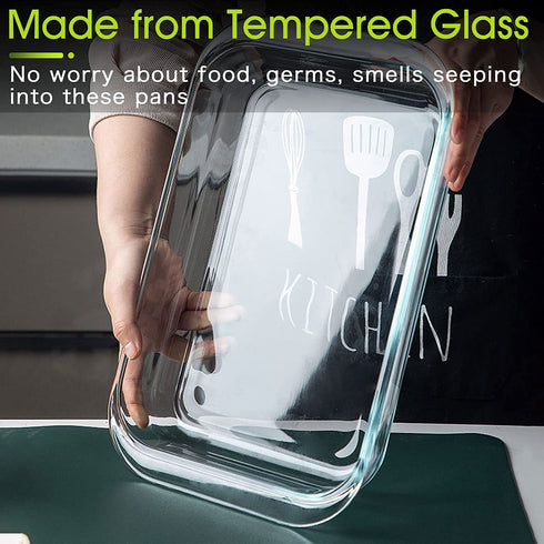 Glass Baking Dish for Oven Glass Pan for Cooking Oblong Casserole Dish Rectangular Baking Pan Glass Bakeware,1 Piece (2 Quart)