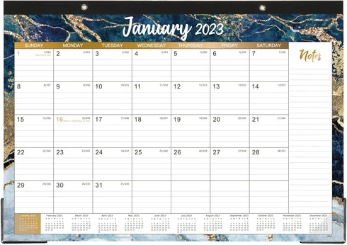 2023 Desk Calendar – 12 Months Large Monthly Desk Calendar 2023, 17" x 12", Jan 2023 – Dec 2023, Desk Pad, Ruled Blocks, To-do List & Notes, Tear Off, Best Desk/Wall Calendar, Gorgeous Marble Designs