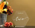 XIAOYUE 5 Sets Acrylic Blanks Hexagon with Stand,DIY Clear Wedding Signs,Personalized Hand Lettered Table Numbers (2.5'')