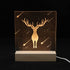 SYWAN 2Pack 6 inch Wood Rectangle Display Pedestal,Wooden Rectangle Led Lights Display Base for Acrylic and Plexiglass,Wood Night LED Light Lamp Base