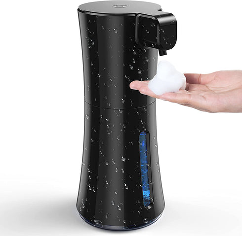 Improved Automatic Foaming Soap Dispenser Touchless Auto Foam Dispenser Black,Foaming Auto Soap Dispenser Battery Operated, 350ml/12Oz Touch Free Foam Soap Dispensers