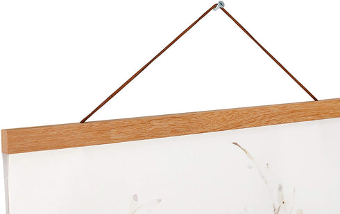 Artmag Magnetic Poster Hanger Frame, 21x28 21x36 21x16 Light Wood Wooden Magnet Canvas Artwork Print Dowel Poster Hangers Frames Hanging Kit (Teak Wood, 21")