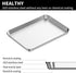 Baking Sheets 2 Pieces, Bastwe Cookie Sheets Set of 2 Stainless Steel Baking Pans Toaster Oven Tray Pans, Rectangle Size 12 × 10 × 1 inch, Rustproof & Healthy & Easy Clean & Dishwasher Safe
