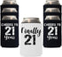 Veracco Finally 21 Cheers to 21 Years Twenty First Can Coolie Holder 21st Birthday Gift Party Favors Decorations (Black/White, 6)