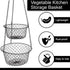 MALMO 3-Tier Wire Fruit Hanging Basket, Vegetable Kitchen Storage Basket, Iron Wire Black