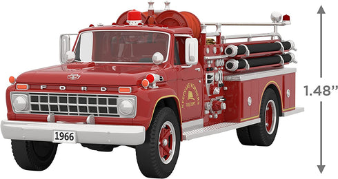 Hallmark Keepsake Christmas Ornament 2021, Fire Brigade 1966 Ford Fire Engine, Metal, Light