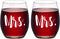 Modwnfy Mrs and Mrs Stemless Wine Glass Set of 2, Couple Set for Her Wife Girlfriend Lesbian Couple, Unique Gift Idea for Wedding Engagement Valentines Day Birthday Anniversary, 15 Oz