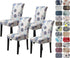 Howhic Chair Covers for Dining Room with Printed Patterns, Easy Slip-on Stretchy Dining Room Chair Covers Set of 4, Washable Dining Chair Covers, Great Decor for Home Party Banquet (4pcs)
