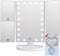 SHNAP Makeup Mirror with Lights, Touch Screen Vanity Mirror, 2X/3X Magnification, Dimmable 21Leds Trifold Mirror, Dual Power Supply, 180° Rotation, Portable Cosmetic Light Up Mirror with Gift Box