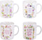 Christian Art Gifts Ceramic Coffee/Tea Mug Set for Women | Inspirational Watercolor Flowers Design Bible Verse Mug Set | Boxed Set/4 Coffee Cups