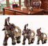 Lucky Wealth Elephant Statue Sculpture Feng Shui Wood Grain Figurine Home Desktop Decoration Gift(L)