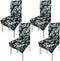 NORTHERN BROTHERS Chair Covers for Dining Room Printed Dining Chair Covers (Set of 4,Black Green Leaf)