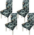 NORTHERN BROTHERS Chair Covers for Dining Room Printed Dining Chair Covers (Set of 4,Black Green Leaf)
