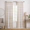 Elrene Home Fashions Farmhouse Living Double Windowpane Plaid Room-Darkening Window Curtain Panel, 52 in x 84 in (1 Panel), White/Linen